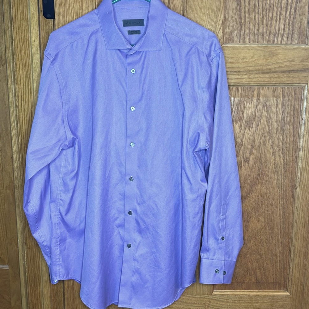 CK Calvin Klein Long Sleeve Button up Shirt, XL Slim Fit, 17 / 32-33